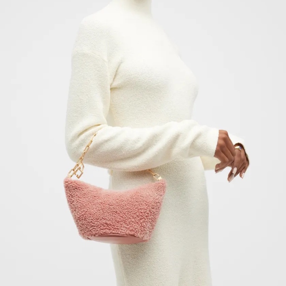 Authentic Cult Gaia Gia Faux Fur Chain Shoulder Bag/Dust Bag